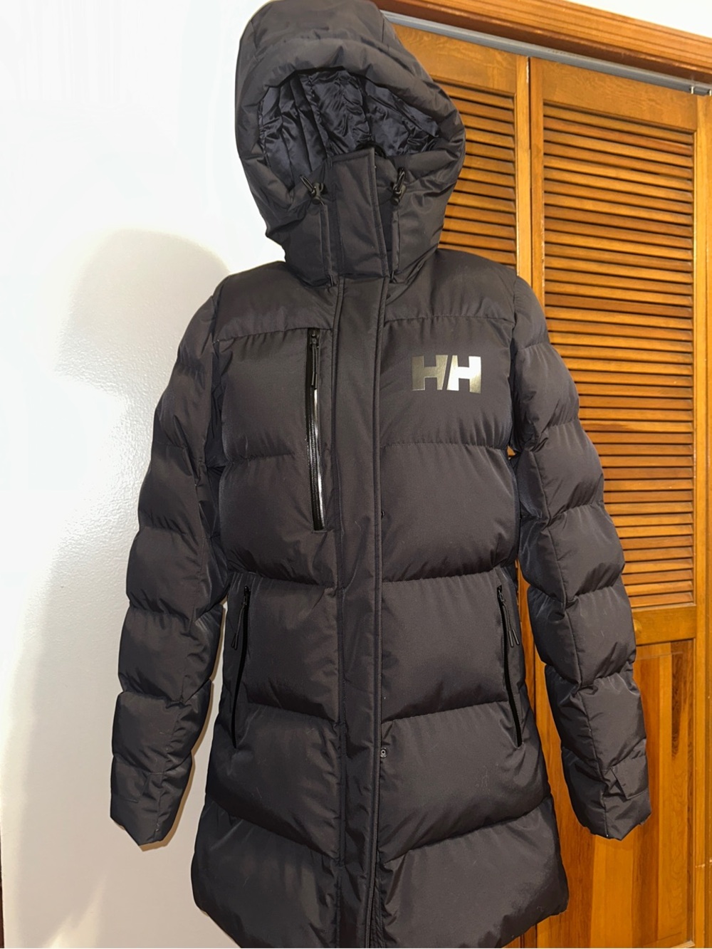 Helly Hansen Black Quilted Puffer Coat with Hood